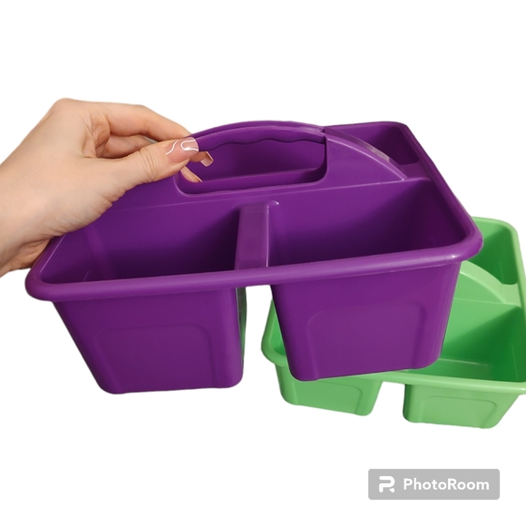 Purple and Green Storage Caddy Bundle Utility Cleaning Sorting Classroom Caddies - Picture 3 of 7